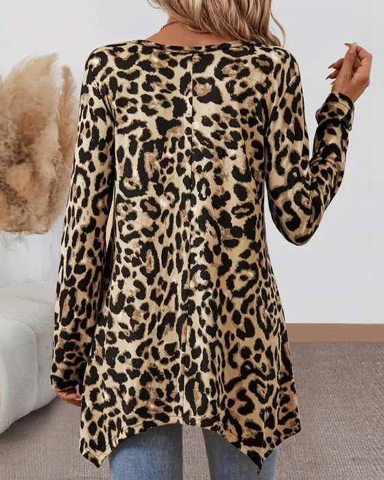 Casual Allsidig T-skjorte Med Leopardmønster