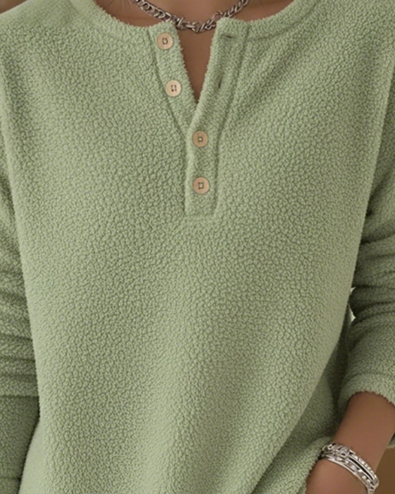 Langermet Sweatshirt Med Knapper