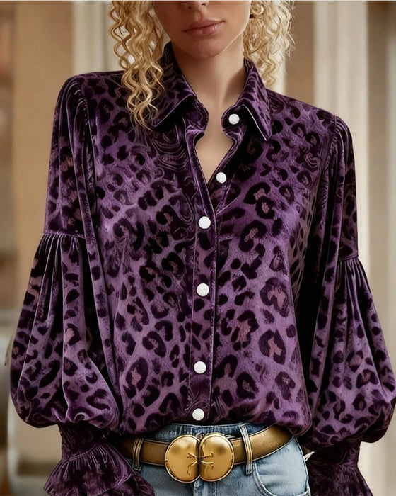 Skjorte Med Lyktermer Og Leopardprint