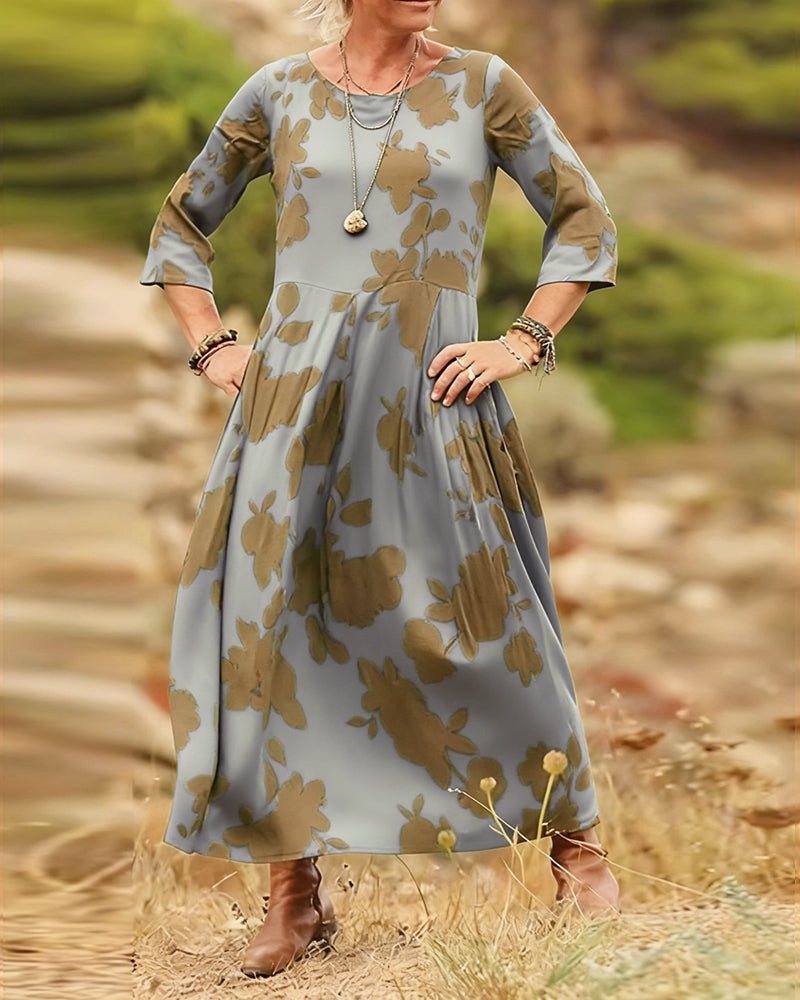 Kjole temperament retro trykt