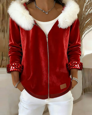 Frakk Hette Pelskrage Fløyel