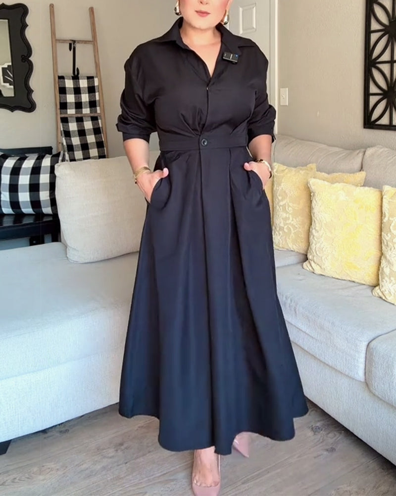 Skjortekjole Lapel Midje