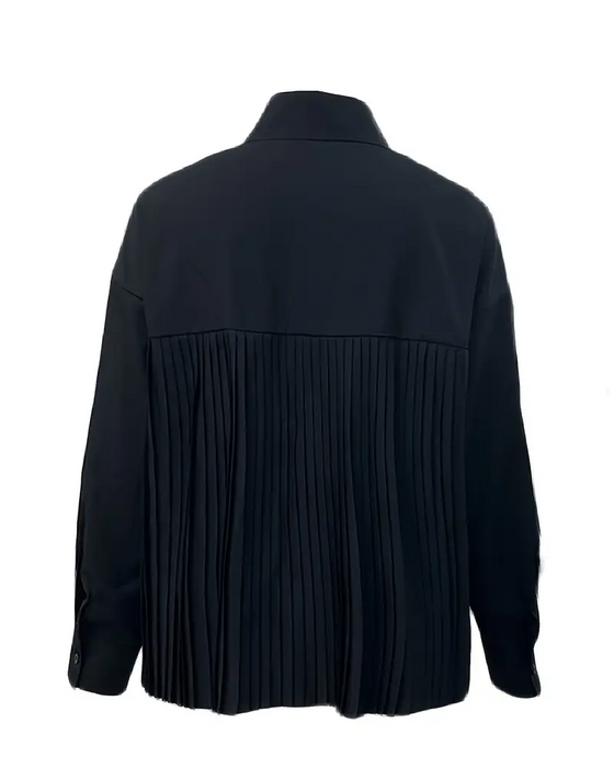 Bluse Stilig Ensfarget Plissert