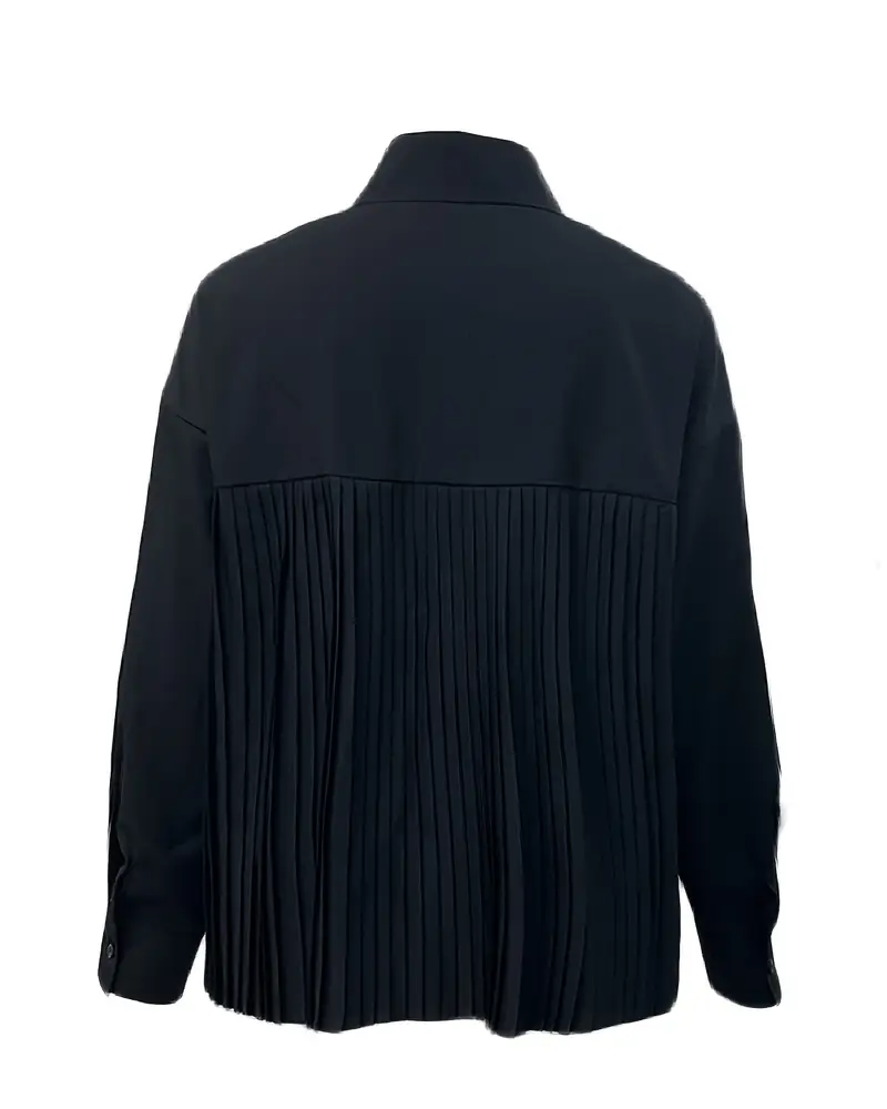 Bluse Stilig Ensfarget Plissert