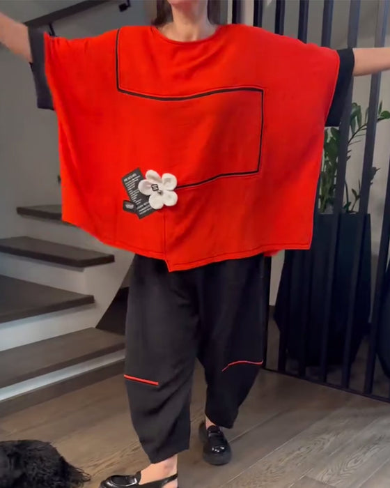 Sett Med Løse Bloomers Casual Fargeblokkering