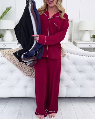 Todelt sett med langermet pyjamas