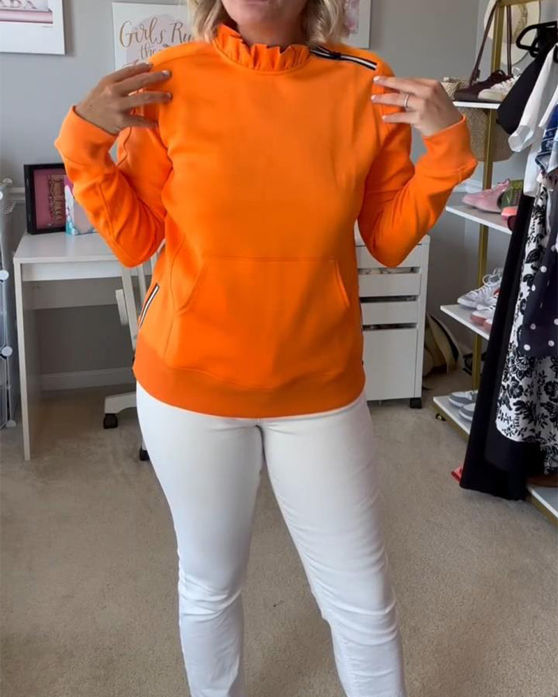 Helfarget Langermet Sweatshirt Med Glidelås