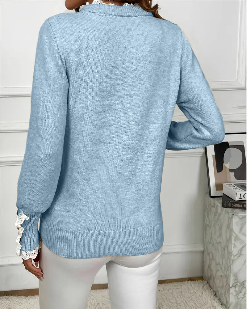 Elegant Genser Med Blondedetaljer