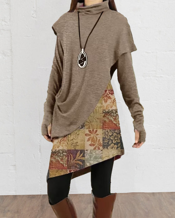 Retro Kjole Med Patchwork