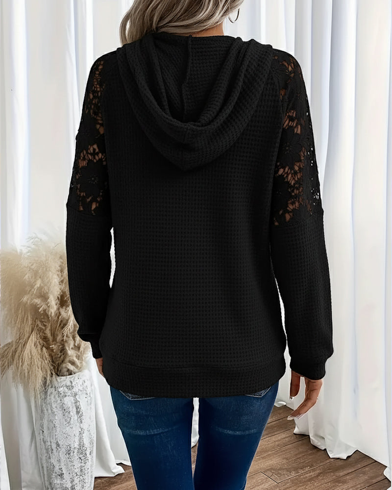 Hoodie V-Hals Langermet Blonder Uformell