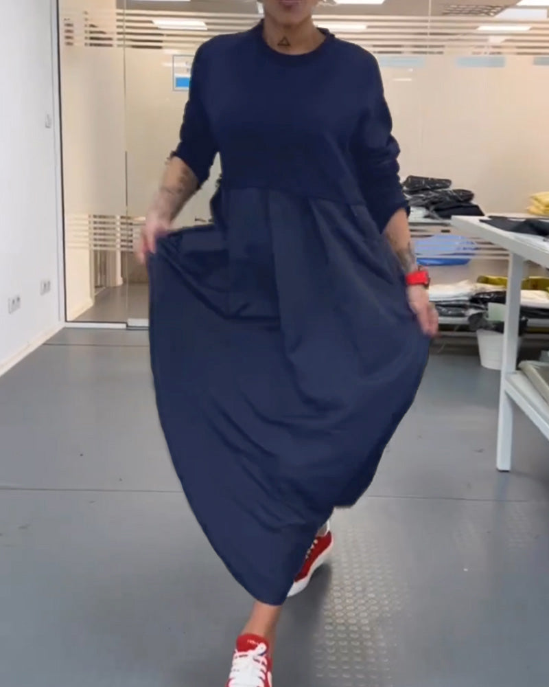 Maxi ensfarget fritidskjole