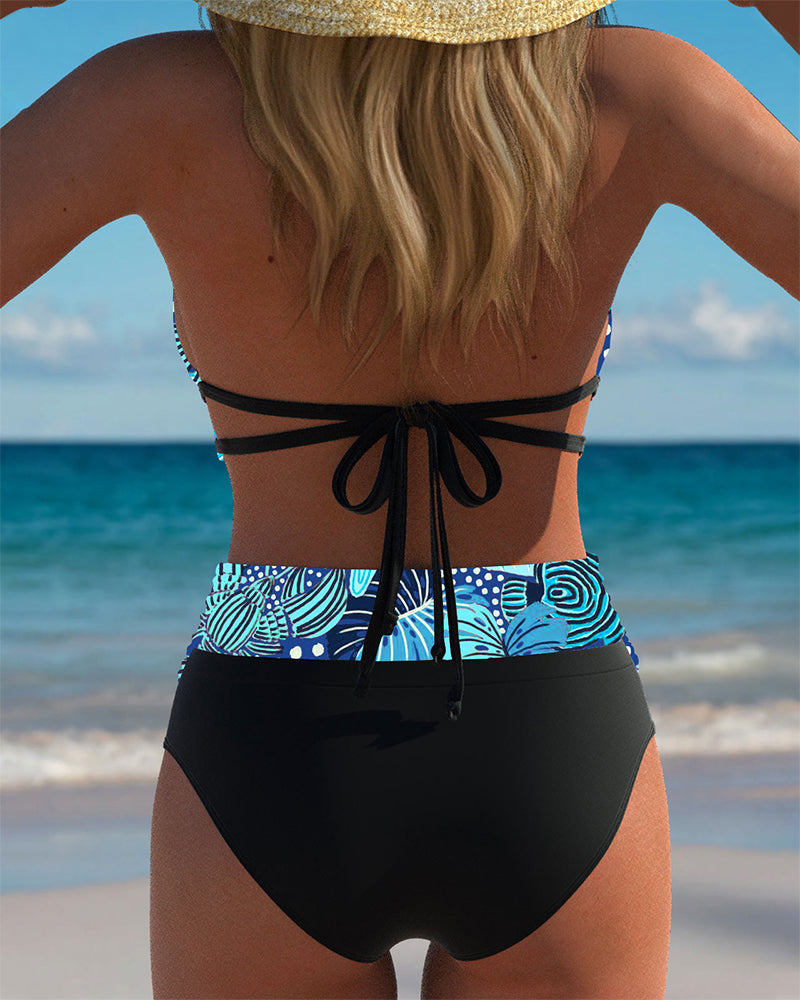 Bikini Sexy Halterneck Bh Trykt