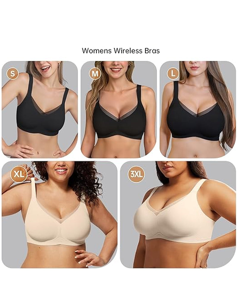Dame-Bh Uten Bøyle Med V-Netting – Komfortabel Og Støttende Bralette