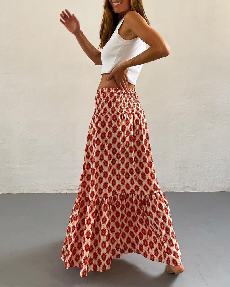 Elegant skjørt med plissert tryk