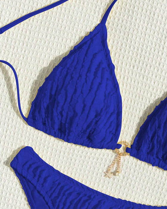 Bikini Sexy Ensfarget Todelt Trekant