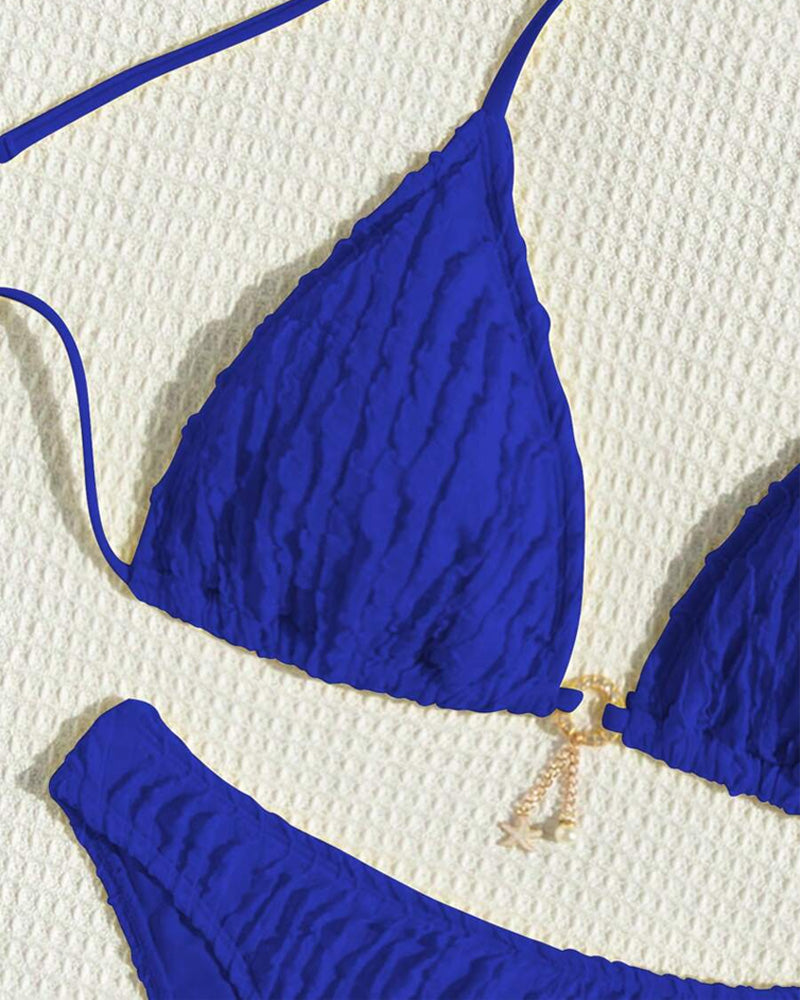 Bikini Sexy Ensfarget Todelt Trekant
