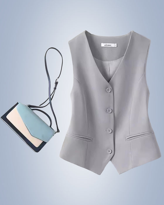 Ensfarget vestjakke for damedress