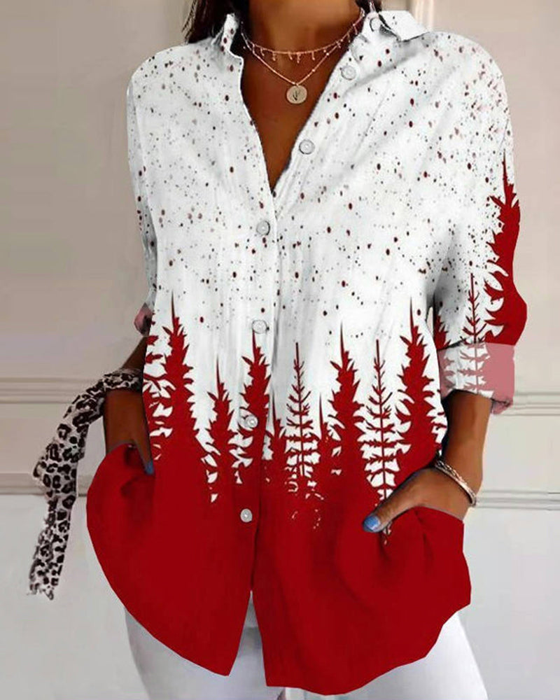 Skjorte uformelt jakkeslag trykt med knapper