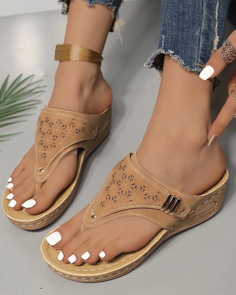 Sandaler Med Tykk Såle Hulldesign Tårem
