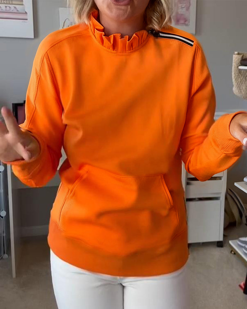 Helfarget Langermet Sweatshirt Med Glidelås