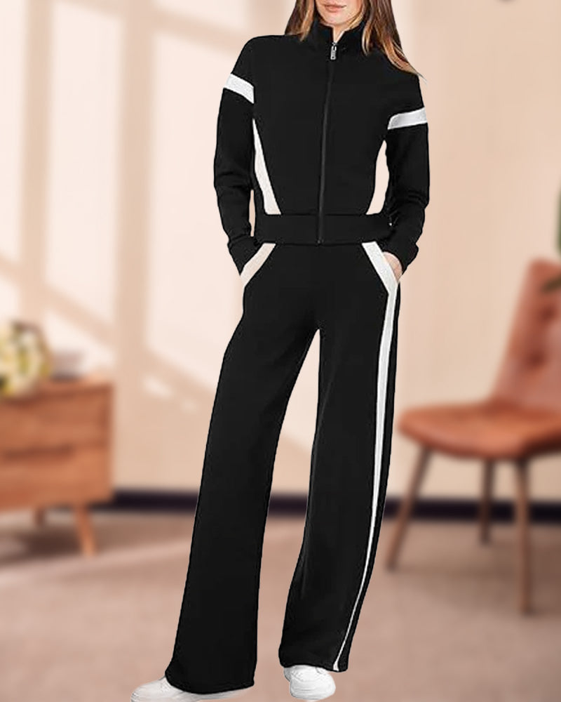 To - delssett Med Sporty - Casual Stil Egenskaper Av Jacke Og Bukser