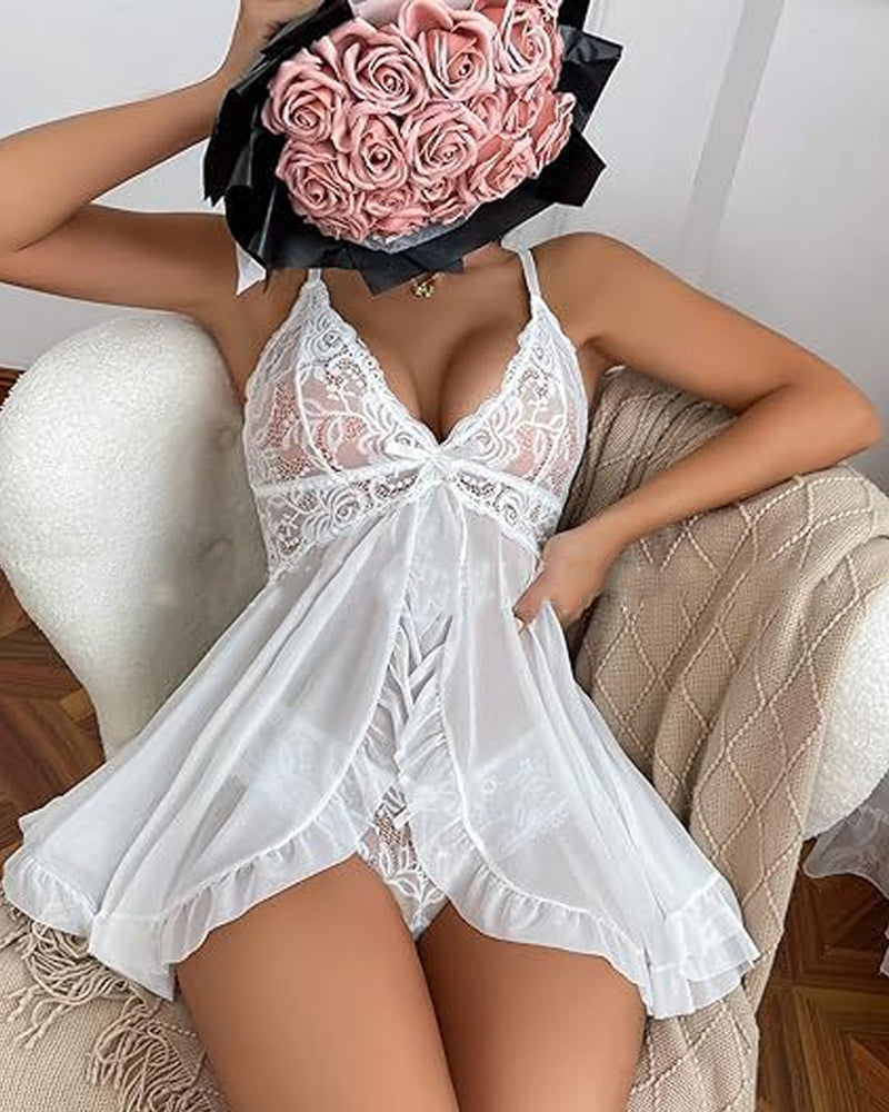 Gjennomsiktig Mesh-Sexy Nattkjolesett