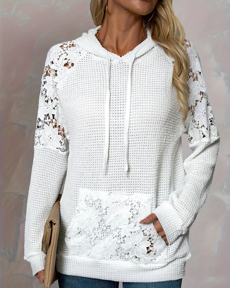 Hoodie V-Hals Langermet Blonder Uformell