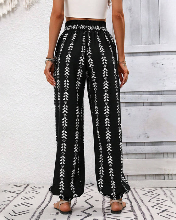 Casual Bloomers Med Geometrisk Trykk