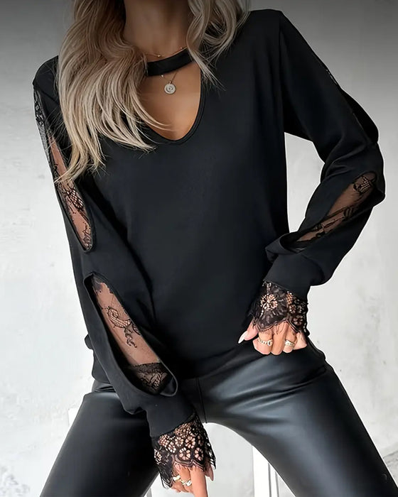 Seksuell Topp med Spetsfletting