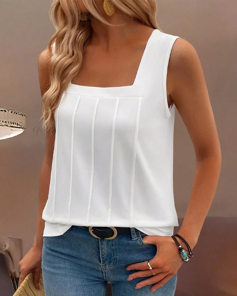 Tanktop Vid Krage Ensfarget