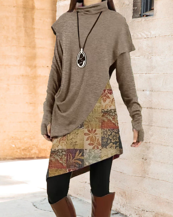 Retro Kjole Med Patchwork