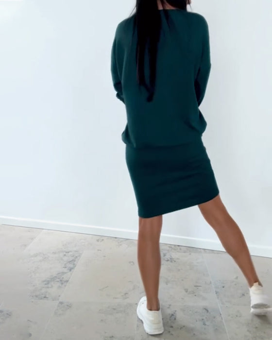 Kjole Langermet Casual Tettsittende