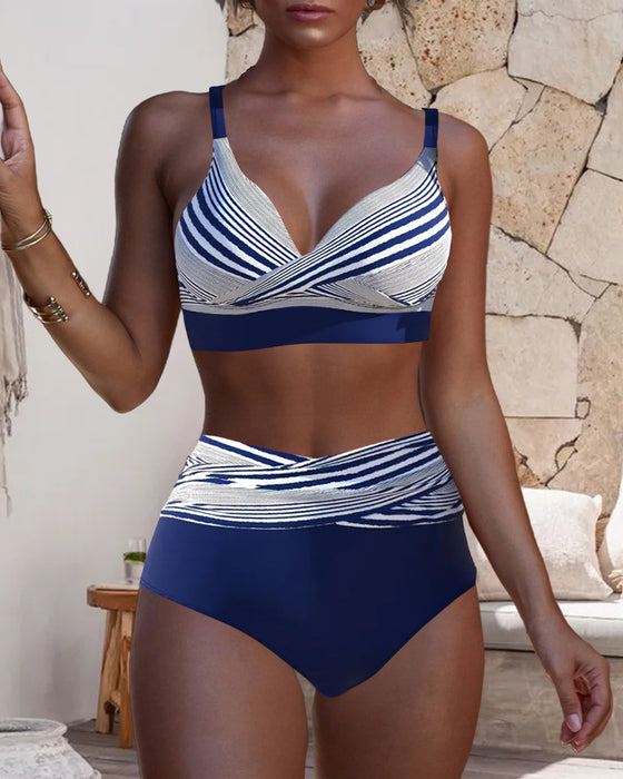 Bikini Stripete Push-Up Todelt