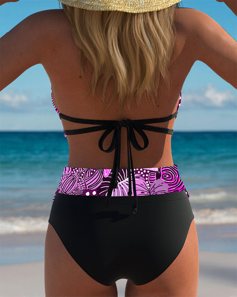 Bikini Sexy Halterneck Bh Trykt
