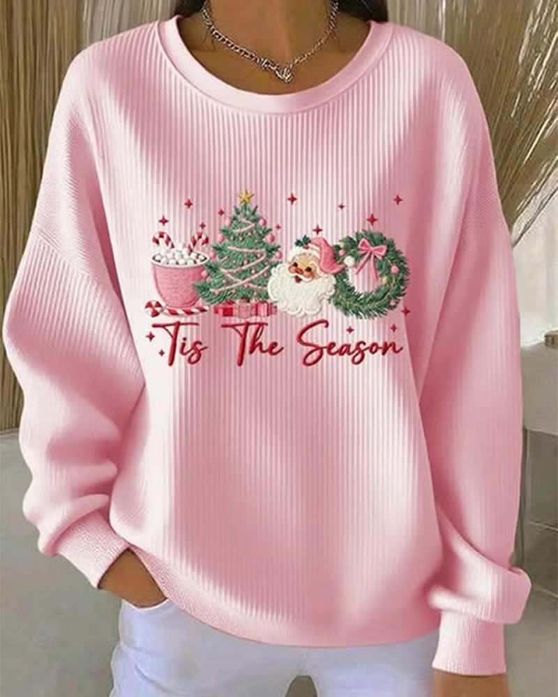 Langermet Sweatshirt Med Julenissemønster