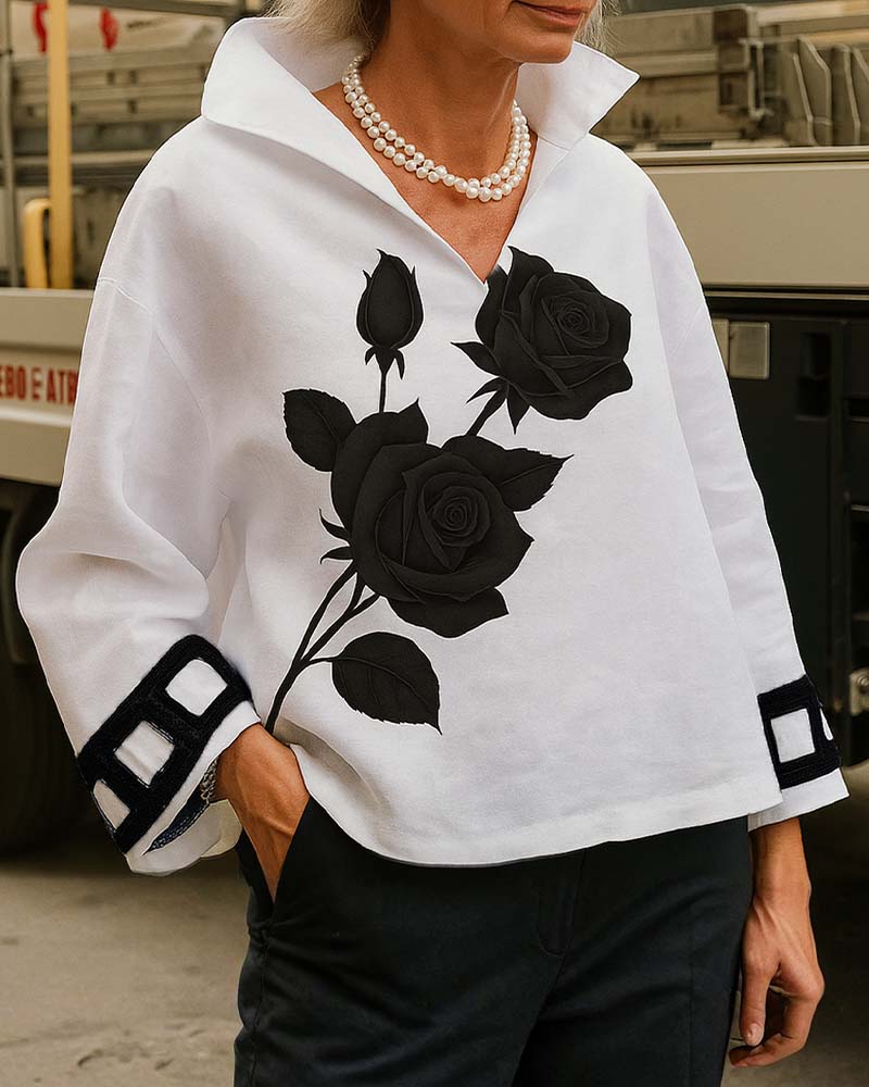 Elegant, trykt bluse mote