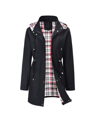Dame Lang Vanntett Trenchcoat Med Hette