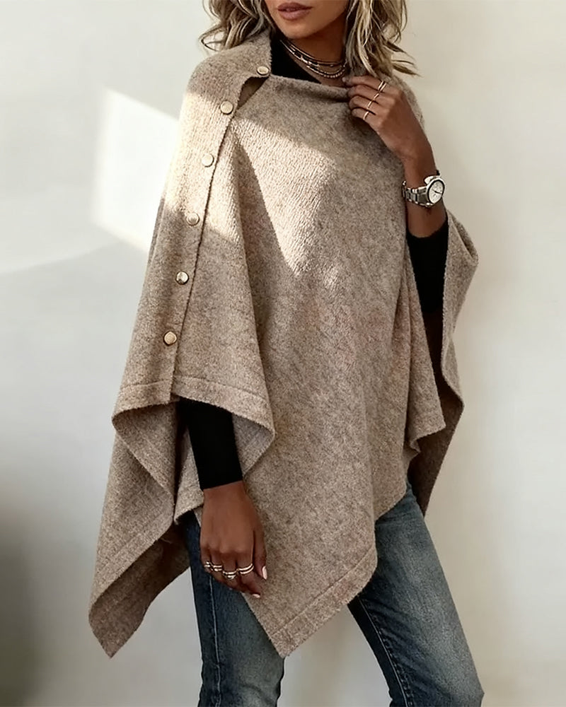 Genser Med Kappe Stil, Trendig Stemning Og Asymmetrisk Klipping
