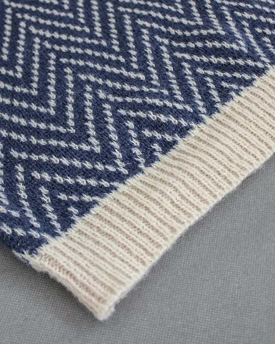 Stripet Genser Med Høy Hals I Løs Pasform