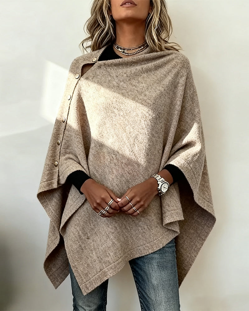 Genser Med Kappe Stil, Trendig Stemning Og Asymmetrisk Klipping