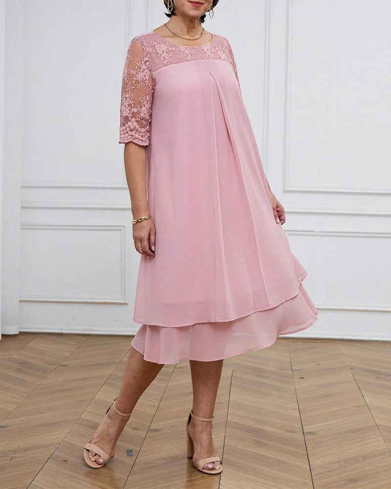 Kjole Motetrend Og Elegant Blonde Midtlange Erme