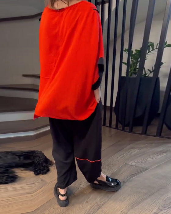 Sett Med Løse Bloomers Casual Fargeblokkering