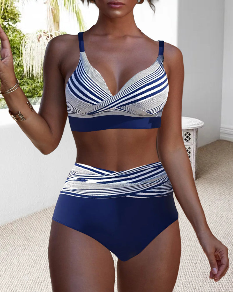 Bikini Stripete Push-Up Todelt