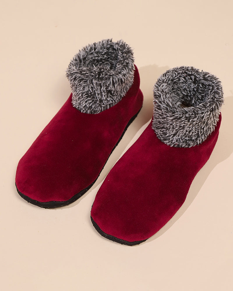 Plysj høye anti-skli gulvsokker