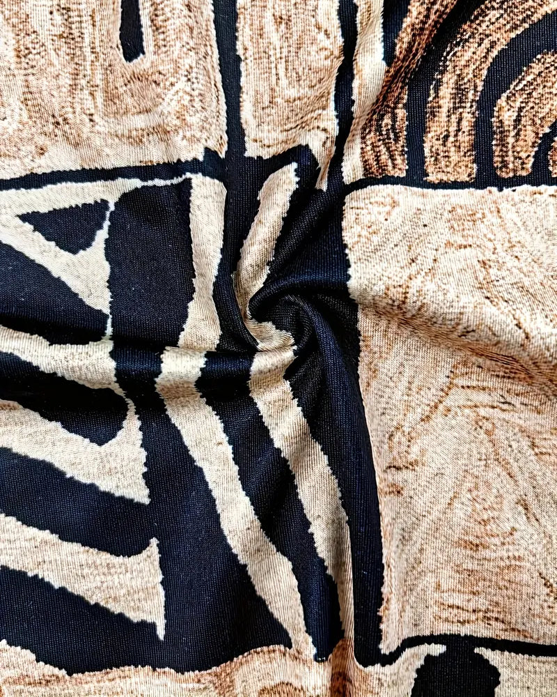 Top Med Vintage Stil, Geometrisk Mønster Och Trykt Detalj