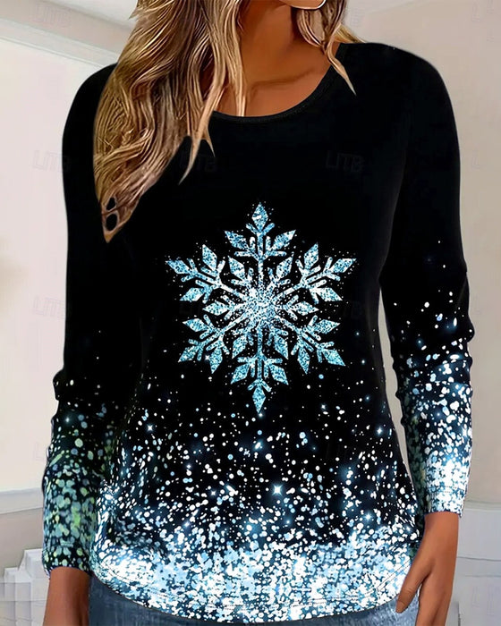 Top Med Øyenfangende Design, Kausal Stil Och Snøfnuggmønster