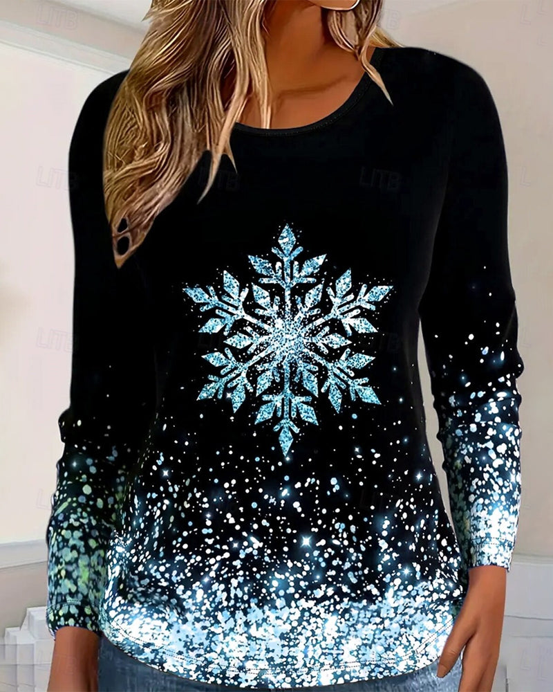 Top Med Øyenfangende Design, Kausal Stil Och Snøfnuggmønster