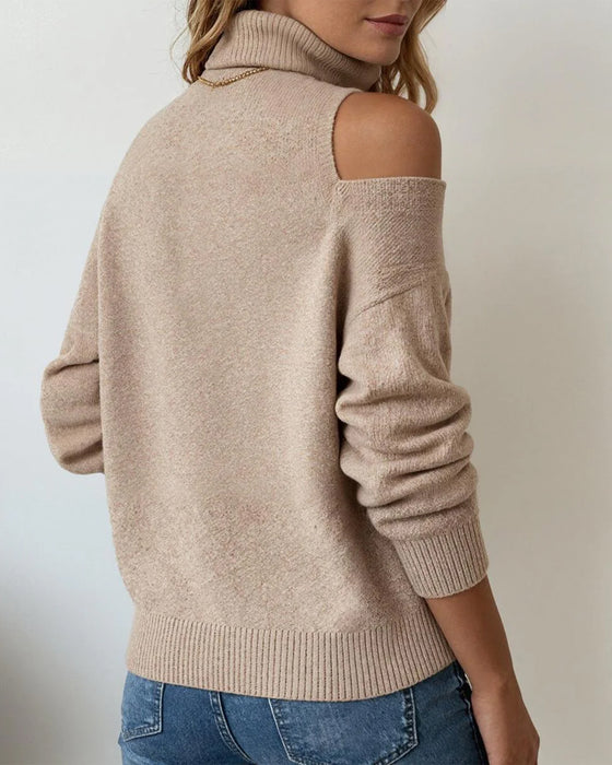 Genser Med Høgkrage-Design, Kjøle-Overarm-Detalj Och Temperamental Stil