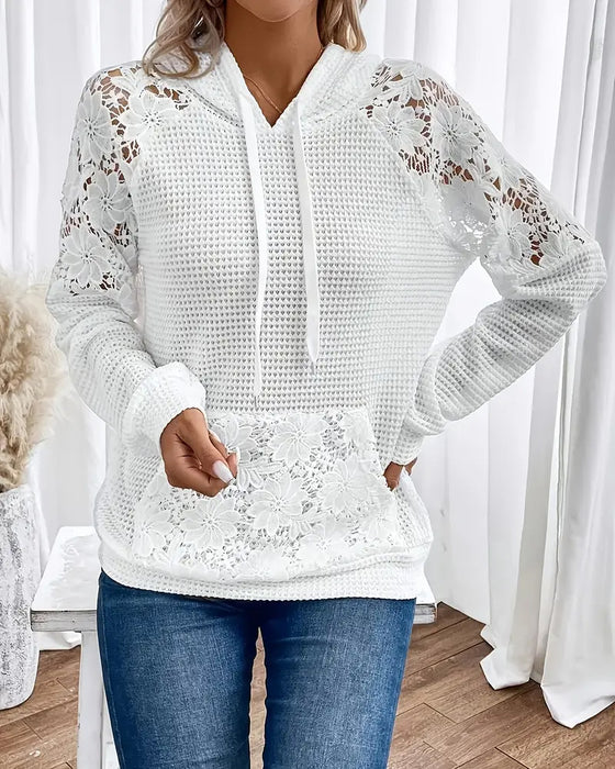 Hoodie V-Hals Langermet Blonder Uformell