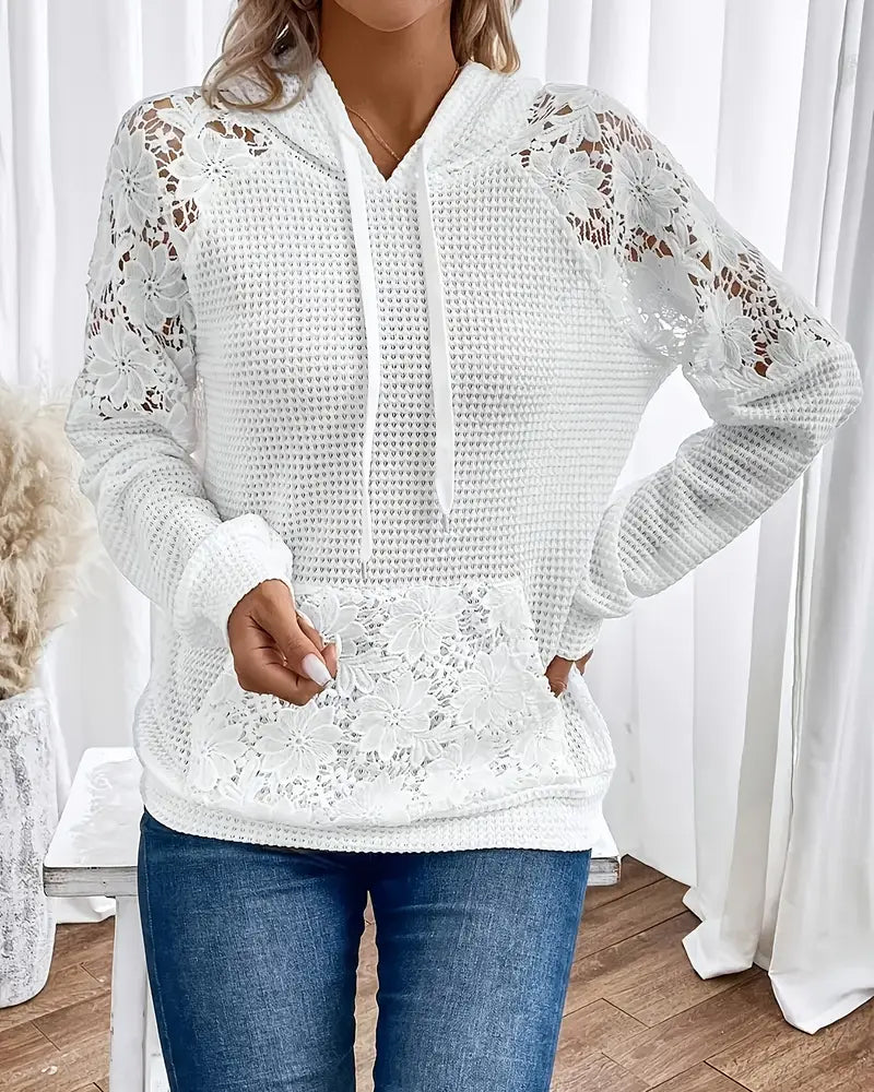 Hoodie V-Hals Langermet Blonder Uformell